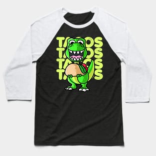 Dinosaur Tyrannosaurus Taco Kawaii Neko Anime Mexican food design Baseball T-Shirt